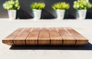 exklusives Stirnholz Schneidebrett aus Eschenholz aus dem eigenen Wald mit 6 cm Dicke von vorne mit schweizer Kante