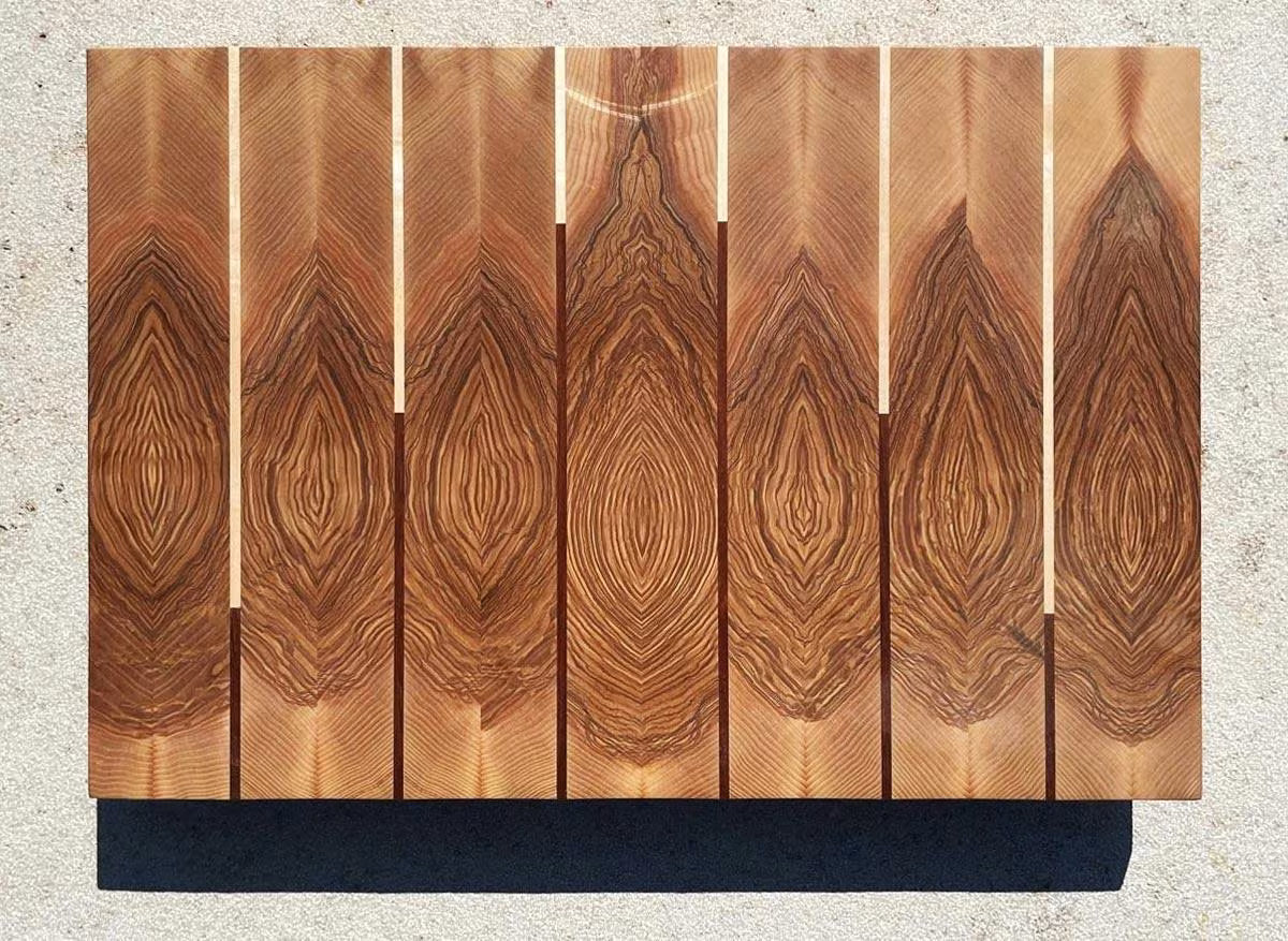 Einzigartiges Stirnholz Schneidebrett aus Esche 6 cm dick