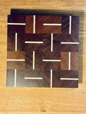 Stirnholz Schneidebrett aus Mahagoni von oben