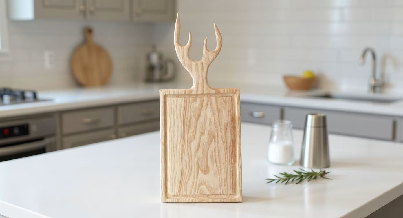 Brotzeitbrett Hirschform aus Eschenholz